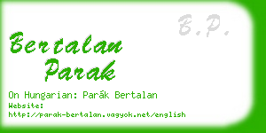 bertalan parak business card