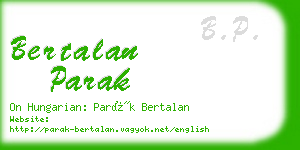 bertalan parak business card